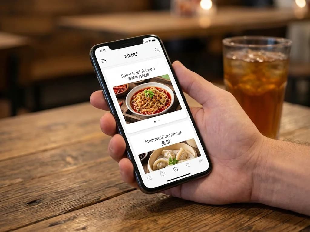 Bilingual Menu showing English and Chinese