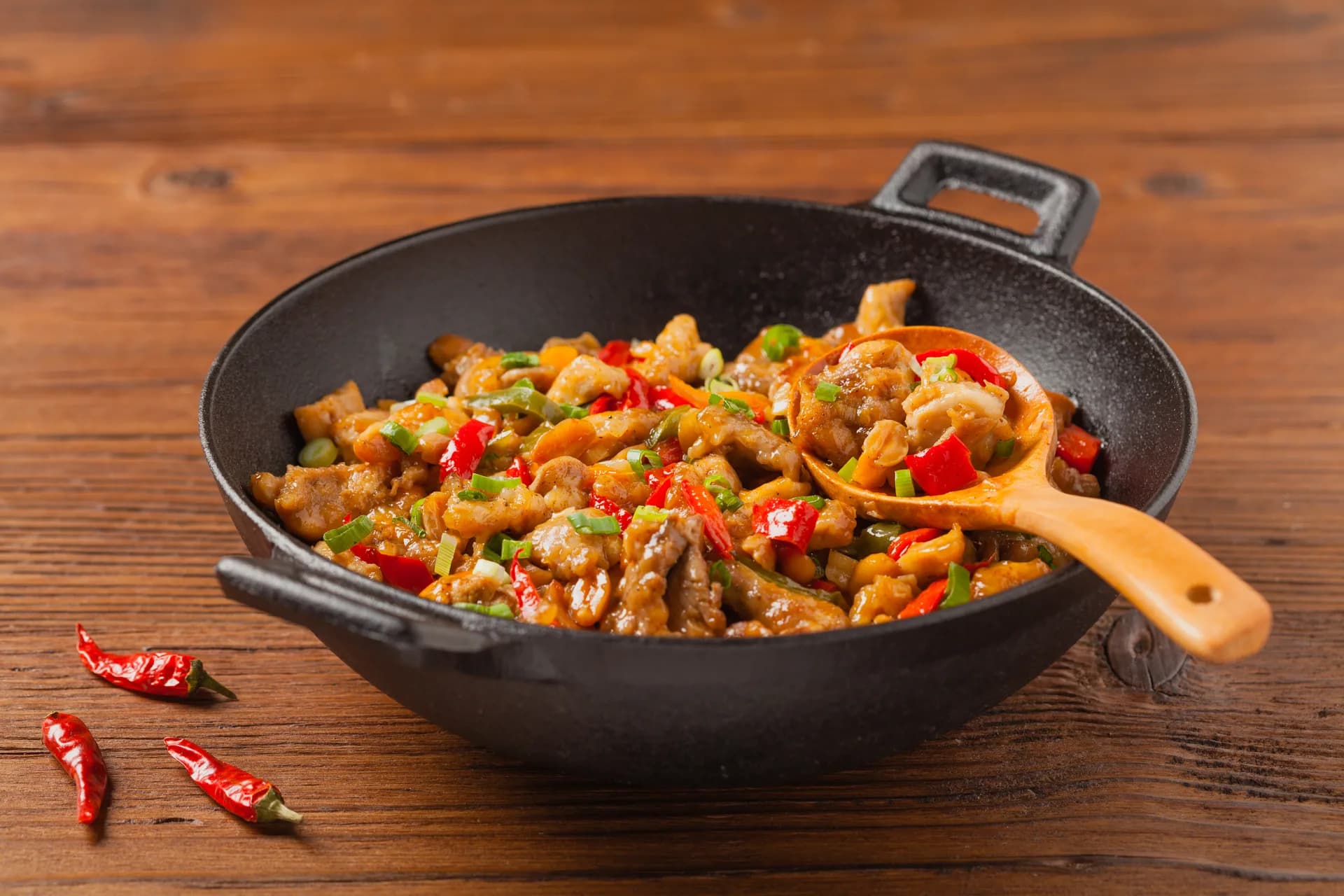 Beautifully plated Asian cuisine with warm lighting